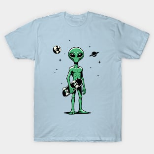 Alien carrying a skateboard T-Shirt